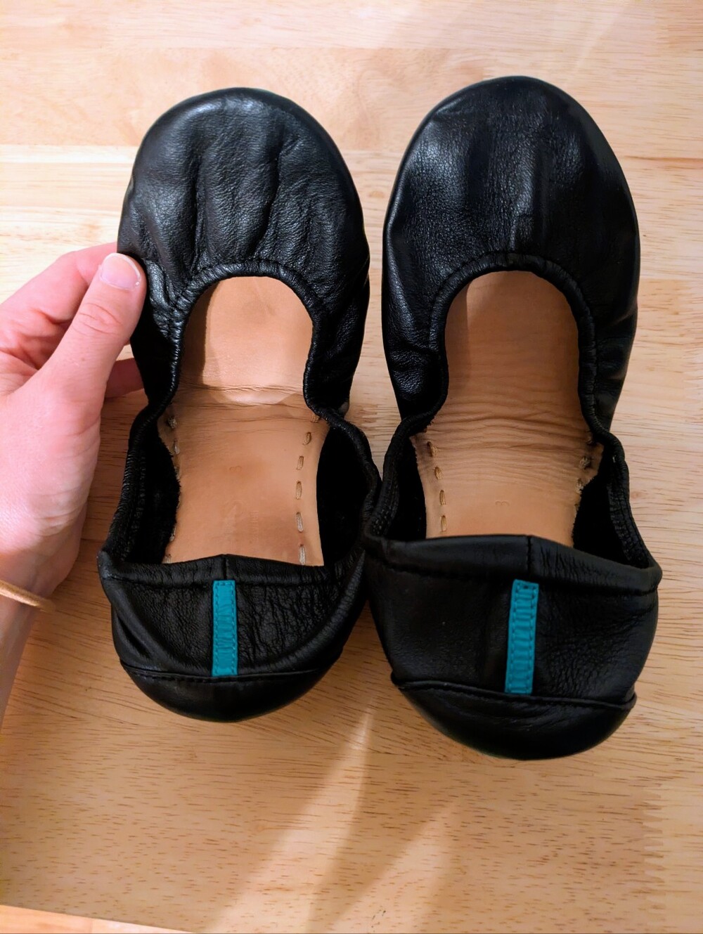 Tieks by Gavrieli Classic Matte black Leather foldable ballet Flats size 8